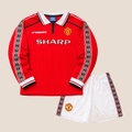 Manchester United Retro Home 98/99 Kids Long Sleeve Shirt Kit