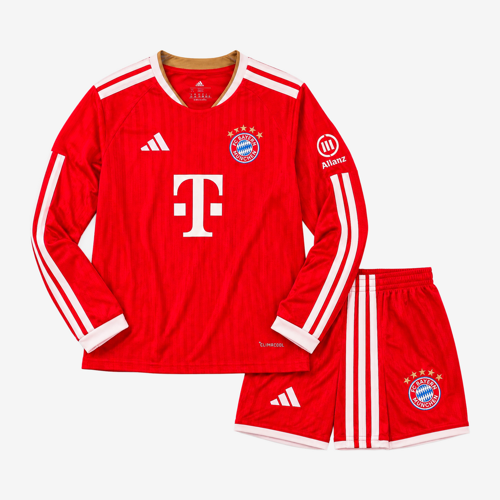 Bayern Munich Home 26/27 Kids Long Sleeve Shirt Kit