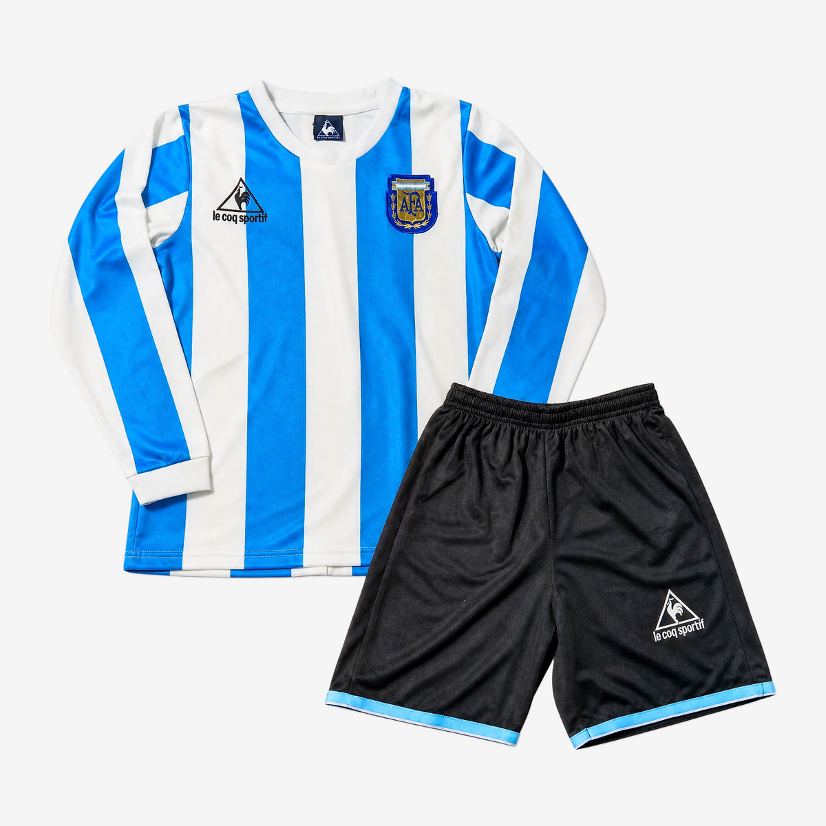 Argentina Retro Home 1986 Kids Long Sleeve Shirt Kit