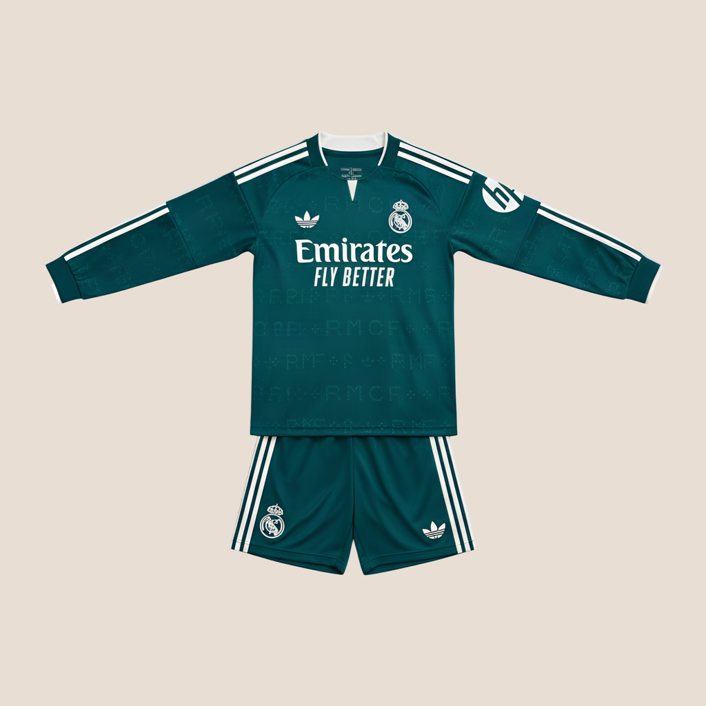 Real Madrid Away 26/27 Kids Long Sleeve Shirt Kit