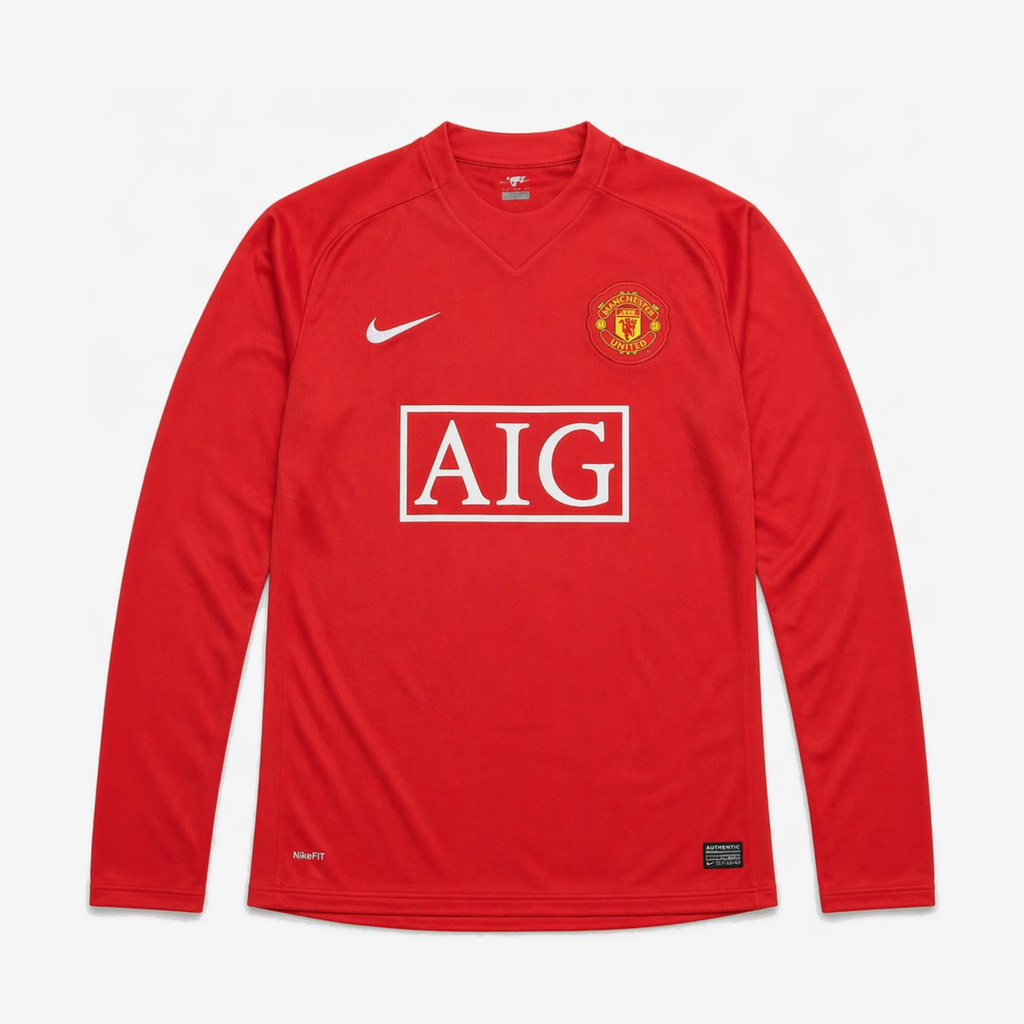 Manchester United Retro Home 07/08 Men's Long Sleeve Shirt