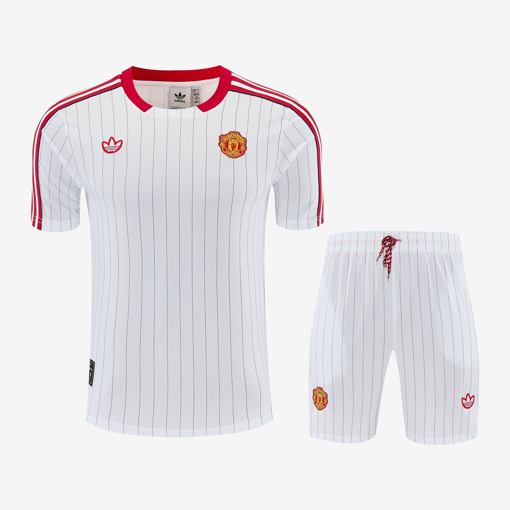 Manchester United Shirt and Shorts Set 26/27 - White Pinstripe