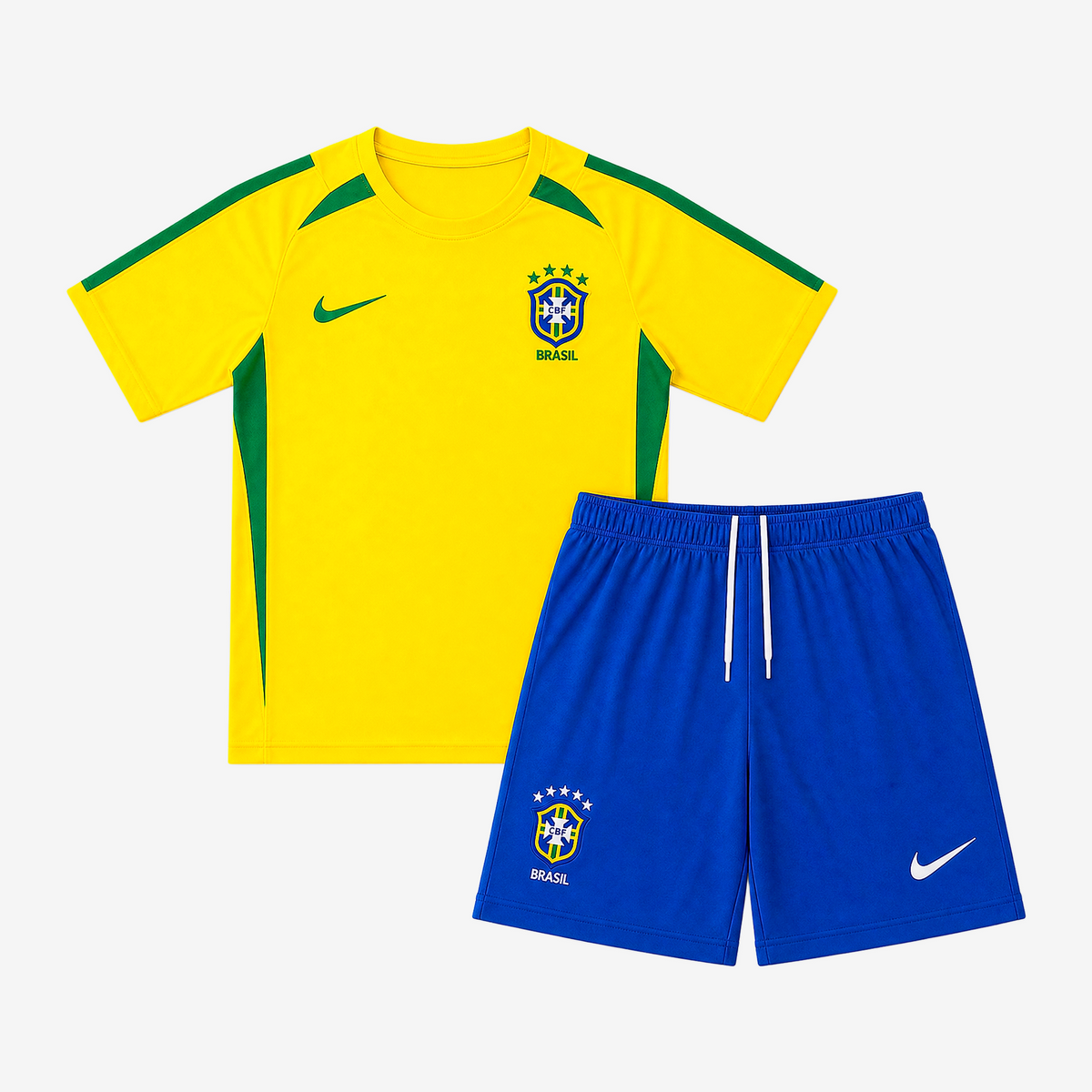 Brazil Retro Home 2002 Kids Shirt Kit