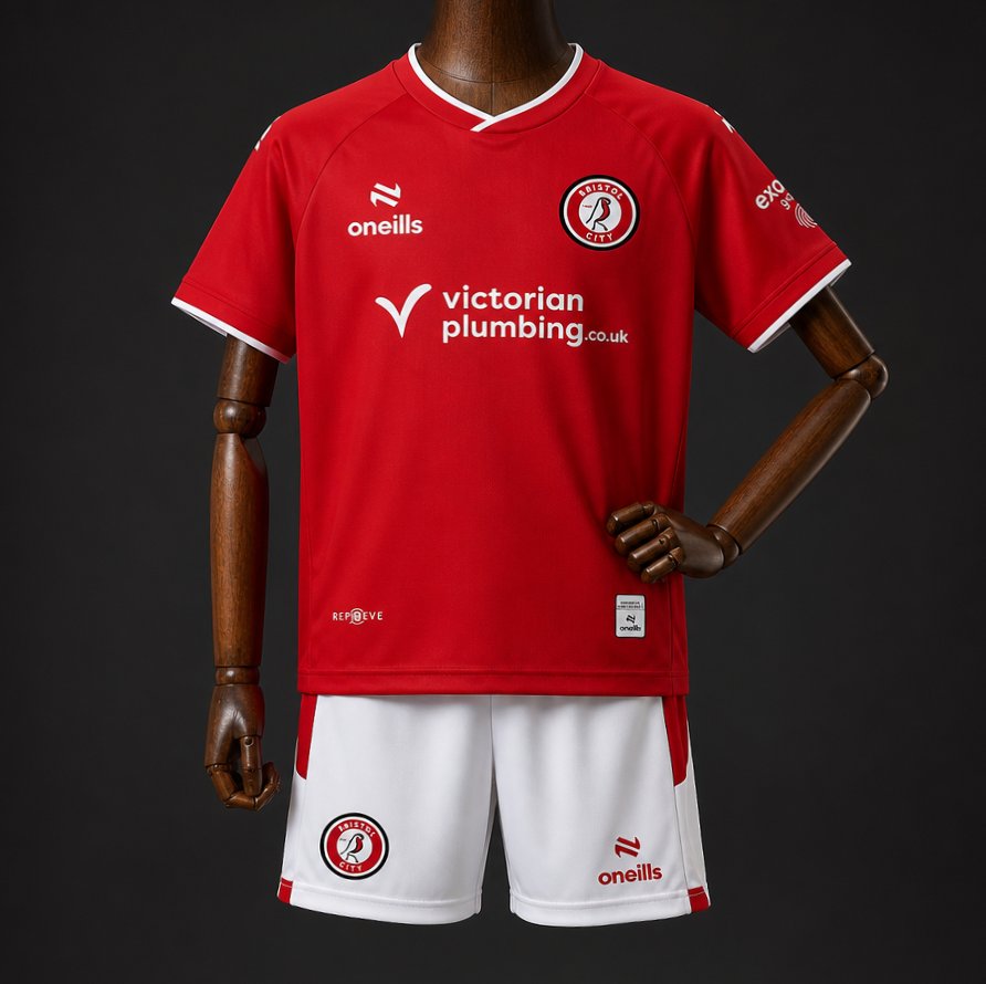 Bristol City Home 26/27 Kids Shirt Kit