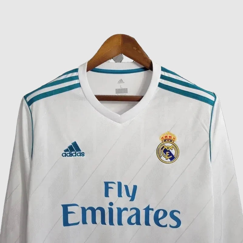 Real Madrid Retro Home 17/18 Men's Long Sleeve Shirt